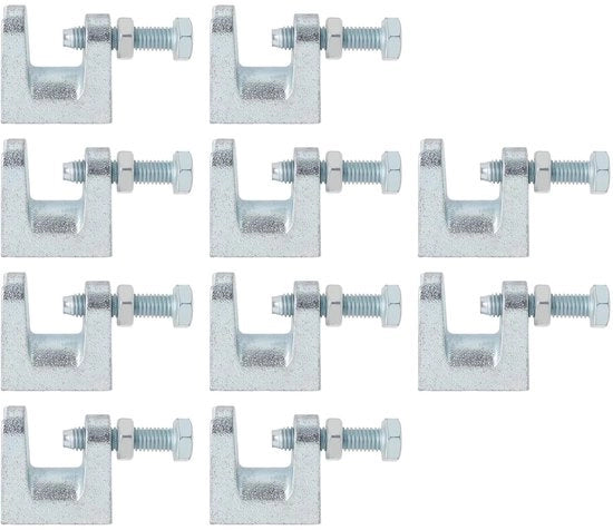 Impugnatura di supporto da 10 pezzi - M8 viti - Boccole - Fissaggio di tubi - condotte di ventilazione - tubi di irrigazione - alta qualità metallo - viti a buca per tubi