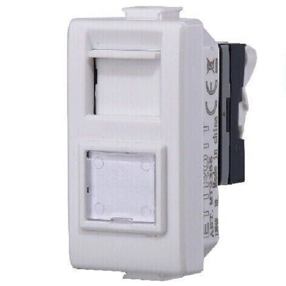 Trade Shop - Serie Bticino Frutti Matix Compatibile Presa Schuko Lan Pulsante Deviatore Usb -     Presa Dati Rj45 Cat.5