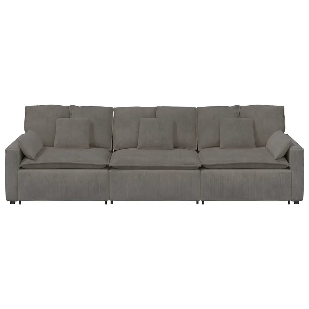 vidaXL Divano Modulare con Cuscini Grigio Chiaro