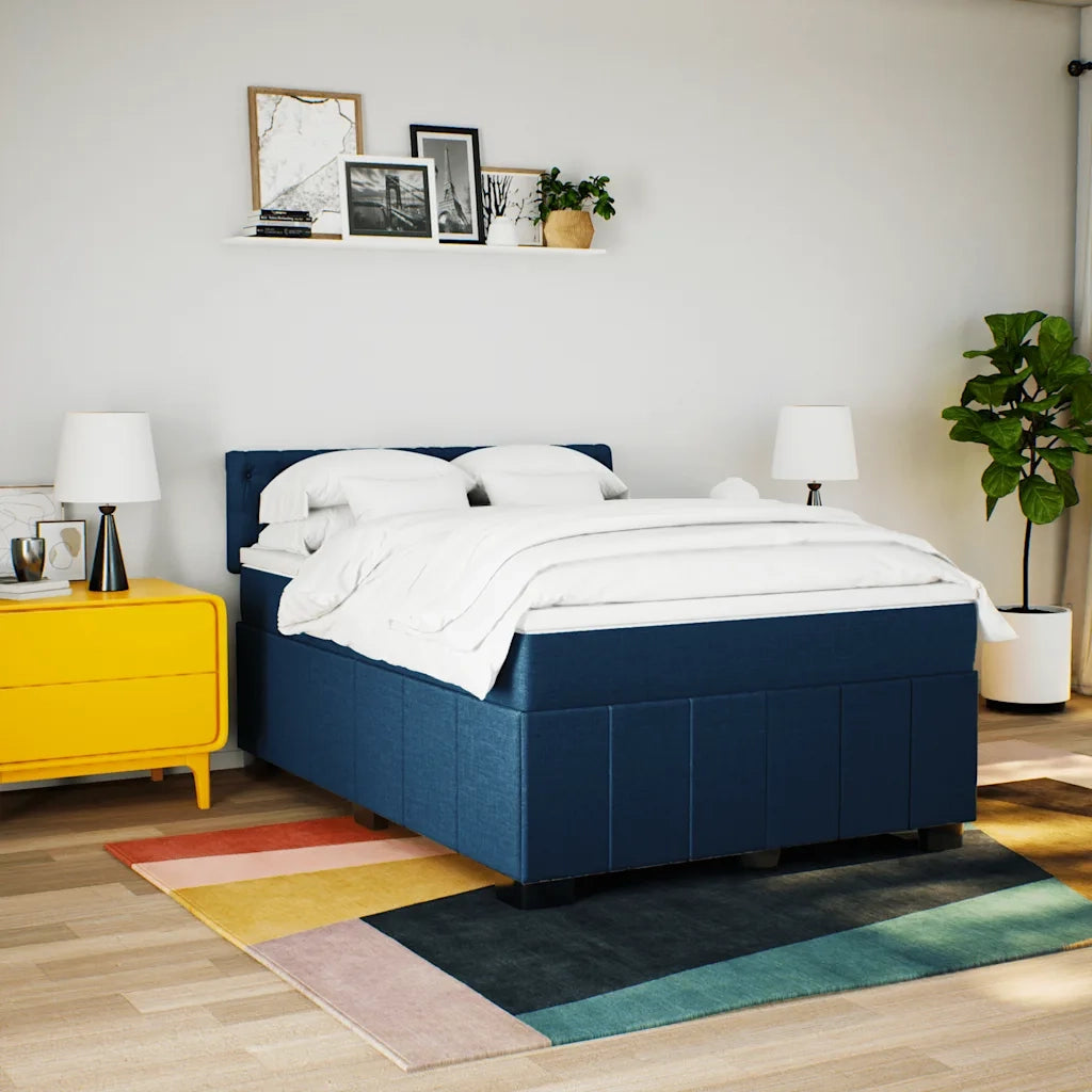 Giroletto a Molle con Materasso Blu 140x190 cm in Tessuto 3289376