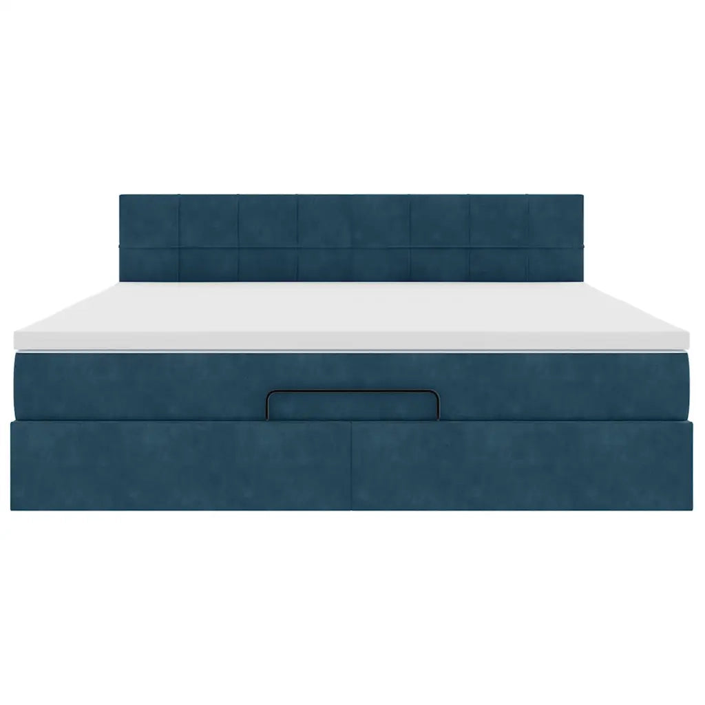 Struttura Letto Pouf con Materasso 160x200 cm in Velluto