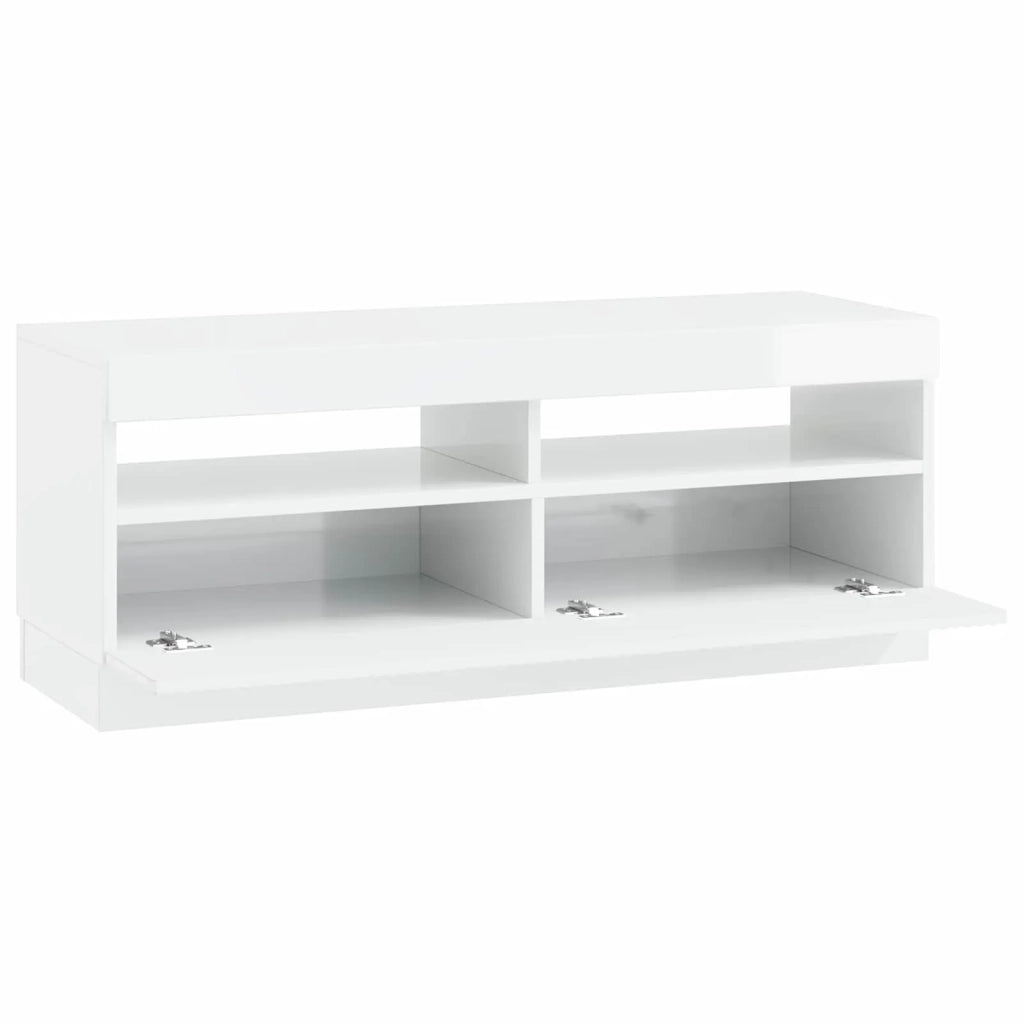 Mobile TV LED Bianco Lucido Legno ingegnerizzato 897429