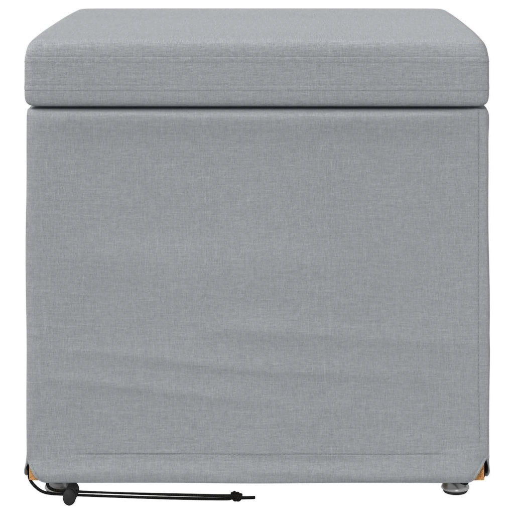 Pouf Grigio chiaro Tessuto e Legno Ingegnerizzato