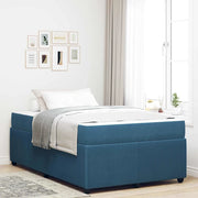 Struttura del letto con materasso Blu 120 x 190 cm Tessuto