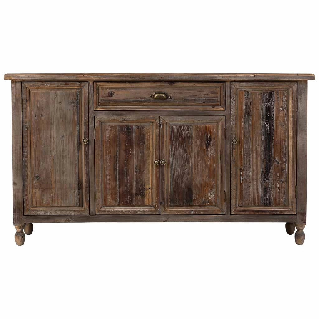 Credenza in legno con 4 ante e 1 cassetto 150x40x84