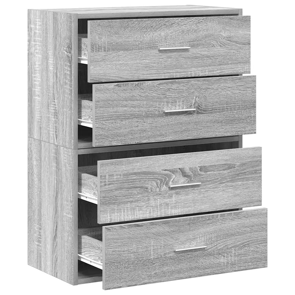 vidaXL Armadi con 2 Cassetti 2 pz Grigio Sonoma 60x31x40 cm Truciolato