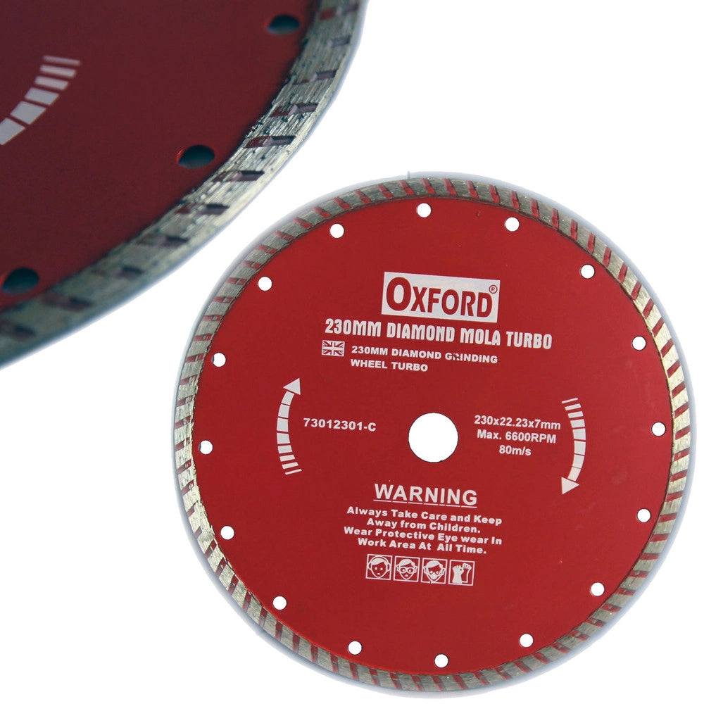 Trade Shop - Disco Diamantato Per Smerigliatrice 230 Mm ø23 Cm Flex Mola Turbo 6600rpm -