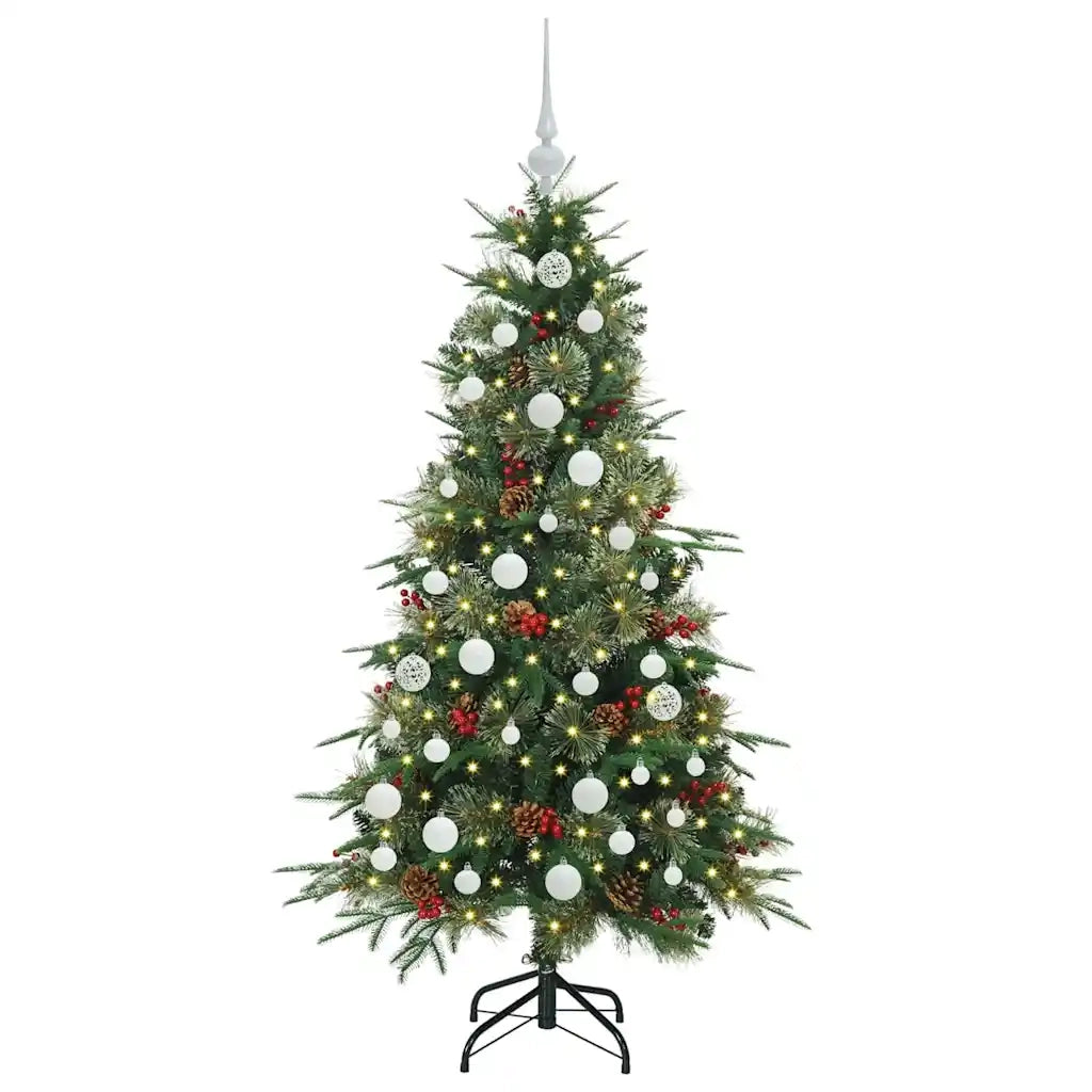Albero di Natale Artificiale-Albero Natalizio con Rami Pieghevoli Verde 150 cm 261142