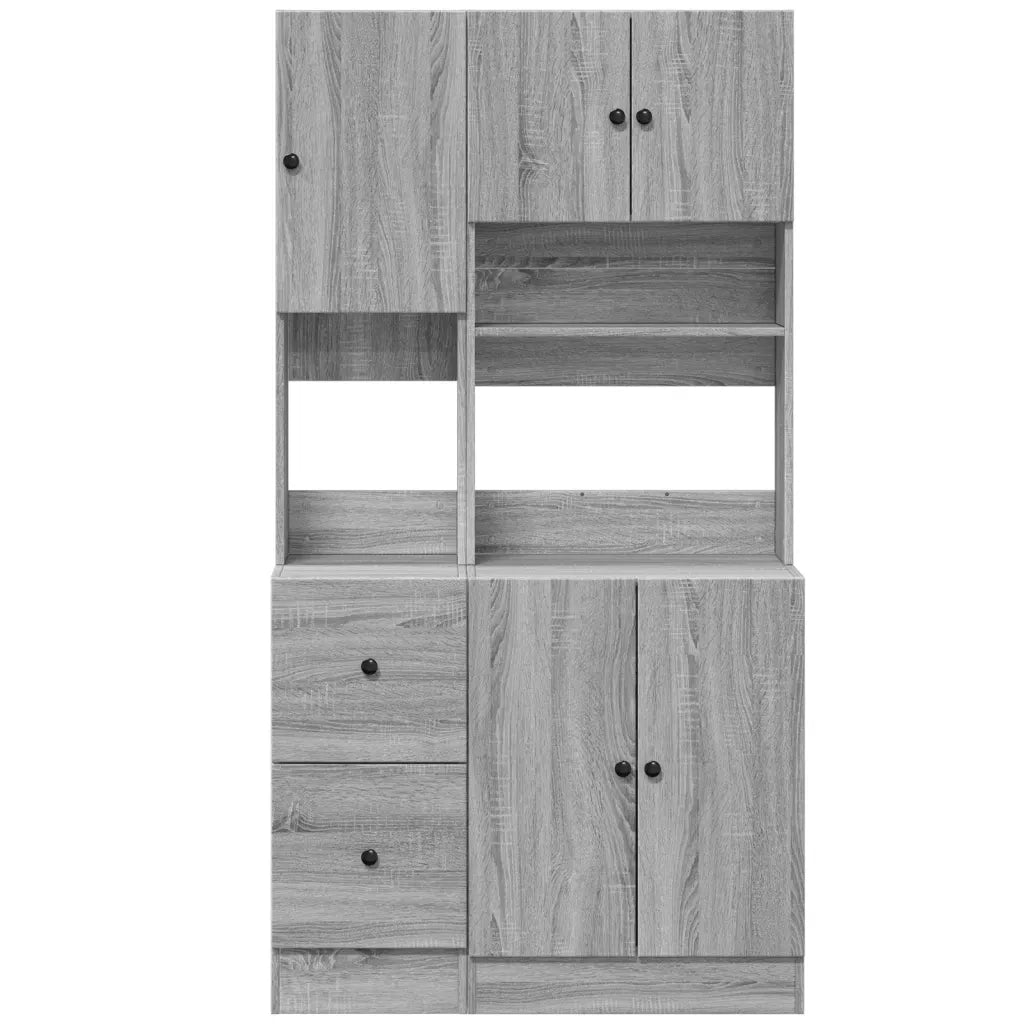 Mobile da Cucina Grigio Sonoma 95x50x180cm in Legno Multistrato