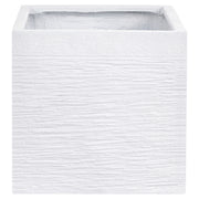 Vaso da fiori in fibra di argilla bianca, forma quadrata, 40 x 38 cm, resistente ai raggi UV