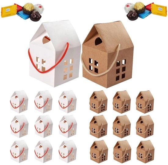 Scatola regalo da 20 pezzi - Confezione regalo in cartone - Scatola regalo piccola - Scatola con coperchio - Carta forte - Ideale per caramelle - Scatola per regali
