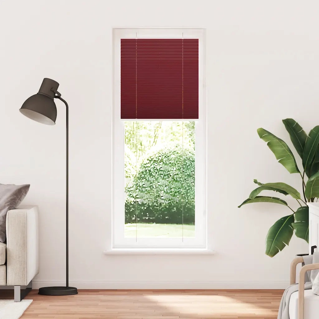 Tenda Plissettata | Tenda pliss¨¨ Rosso Bordeaux 75x200 cm Larghezza Tessuto