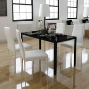 Set Tavolo da Pranzo 5 pz Nero e Bianco 242989