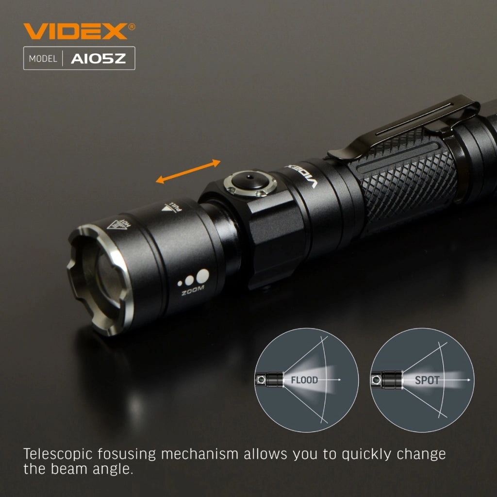 Torcia tattica Videx VLF-A105Z 1200lm 215m USB-C IP44