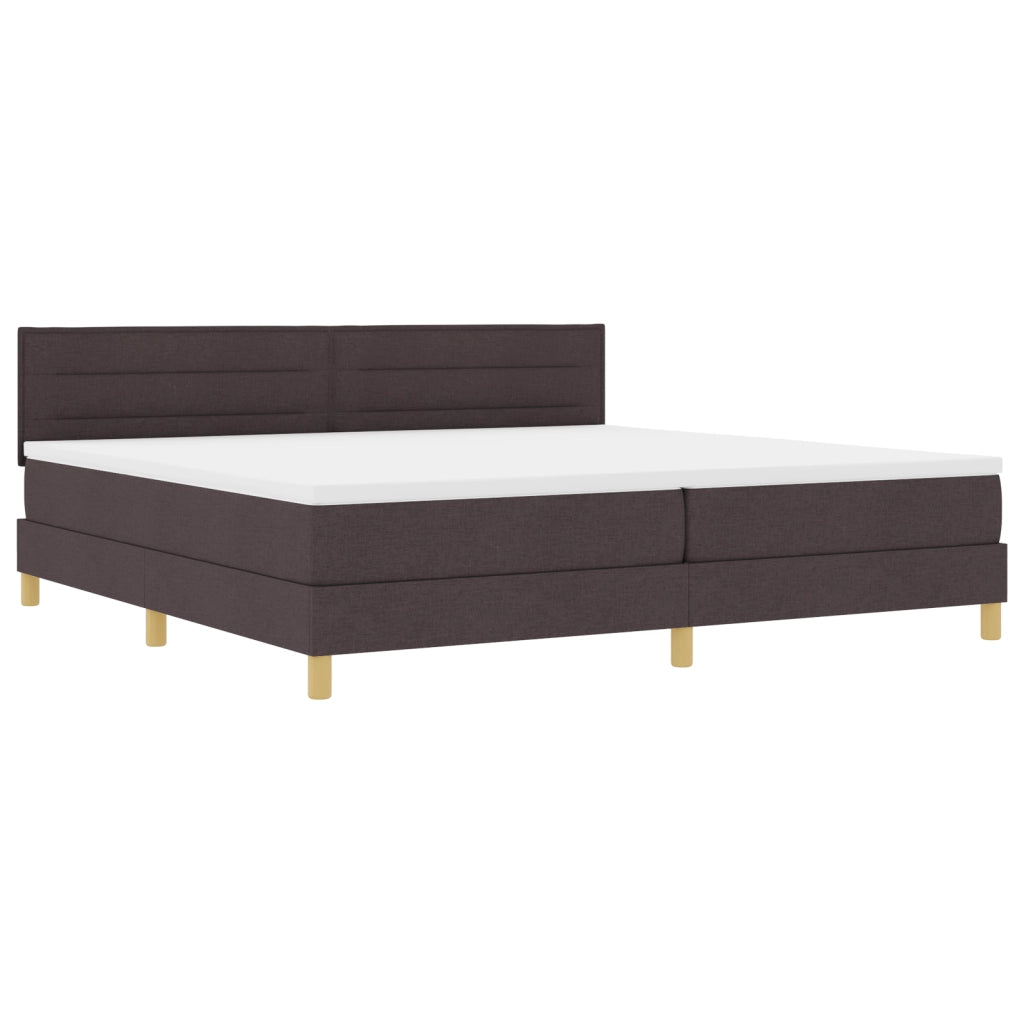 Letto con Box Spring e Materasso Marrone Scuro 200x200 cm Tessuto