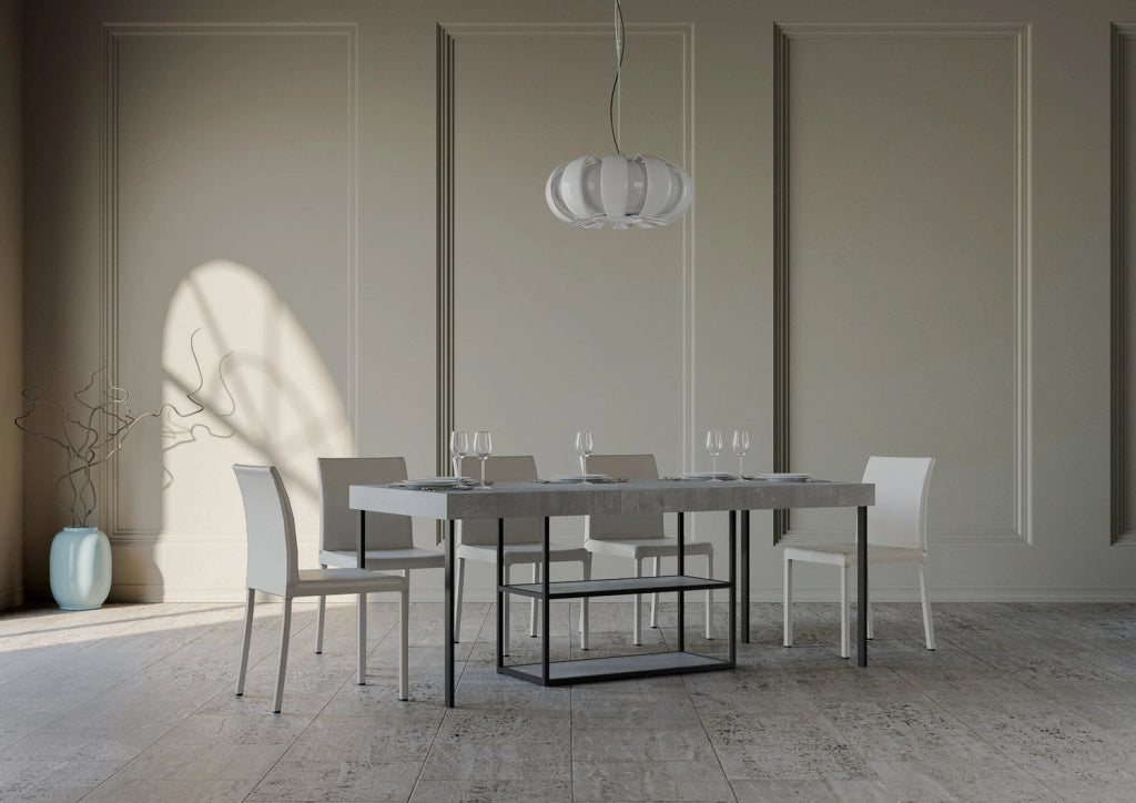 Consolle Allungabile 90-300x40x77 cm in Nobilitato Grigio