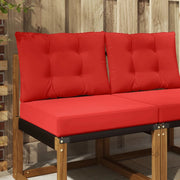 Cuscino per divano da esterno 2 pcs Rosso Poliestere