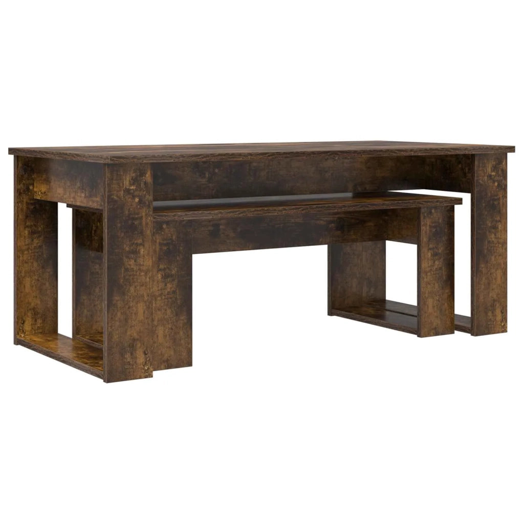 Set di Tavolini da Caffè 2 pcs Rovere fumé Legno multistrato 8000136