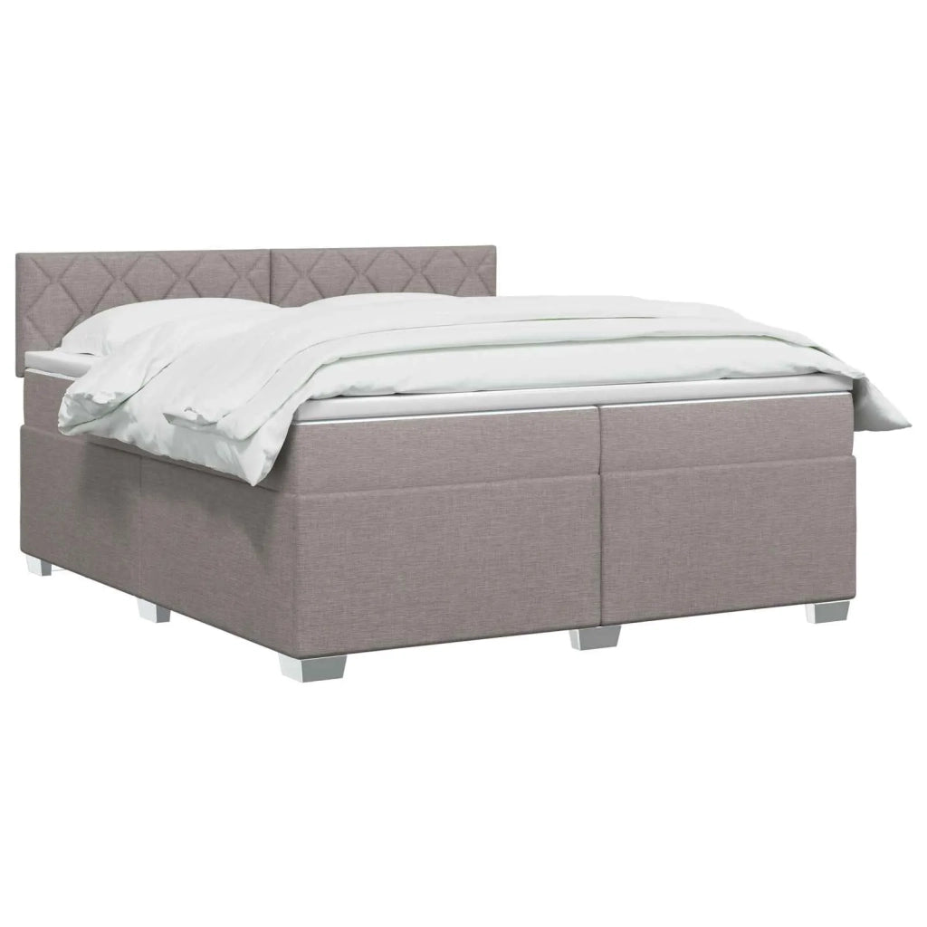 Letto box spring con materasso Tortora 200 x 200 cm Tessuto 3450569