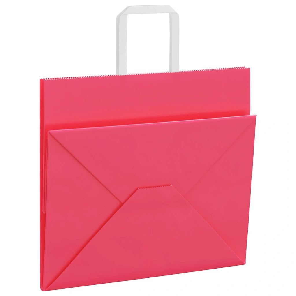 Sacchetti di Carta 250 pz con Manici Rosa 32x22x28 cm 4101904
