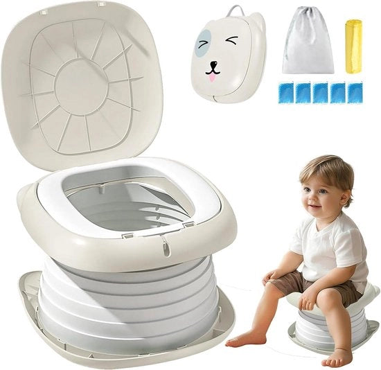 Bril per bagno per bambini - Opvougbile e portatile - Colore grigio - Ideale per viaggi e campeggio