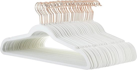 Kleerhangers in Ivoor/Roségoud con Antislip per abbigliamento stretto - Pacchetto da 50