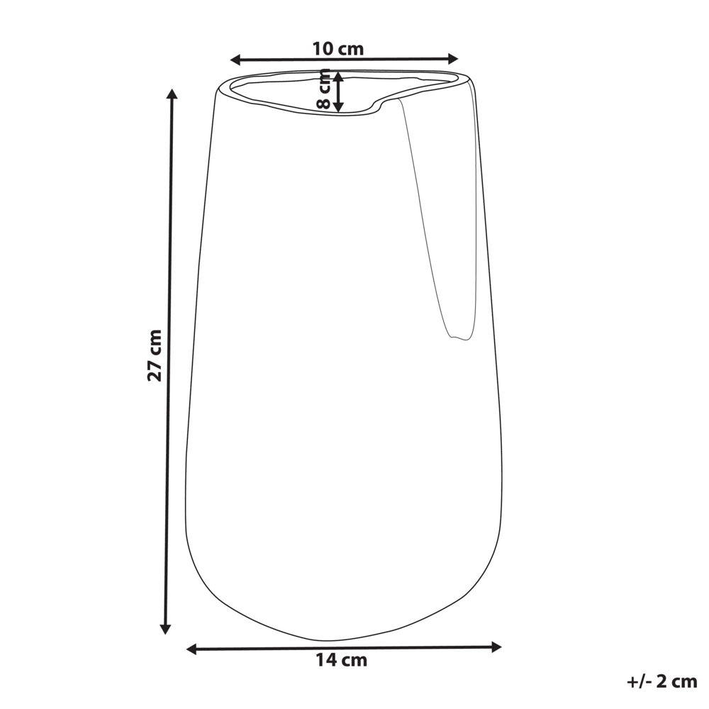 Vaso Decorativo Argento gres porcellanato 27 cm Accessorio Per La Casa Da Tavolo Pezzo Stile Glamour