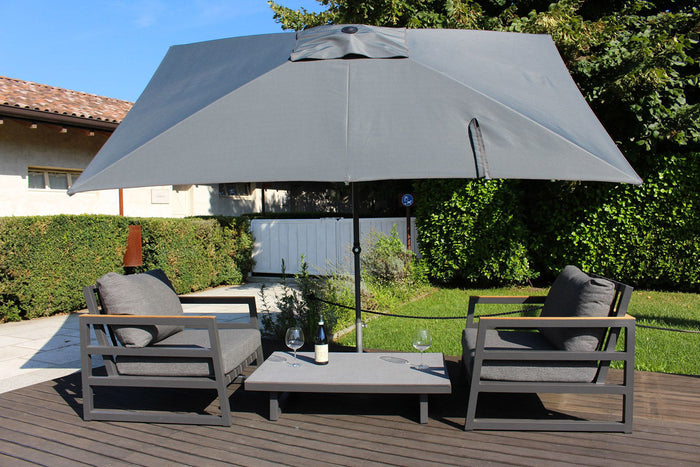 Ombrellone da Giardino 3x2 m Palo Ø35 mm in Alluminio Maffei Kronos Grigio