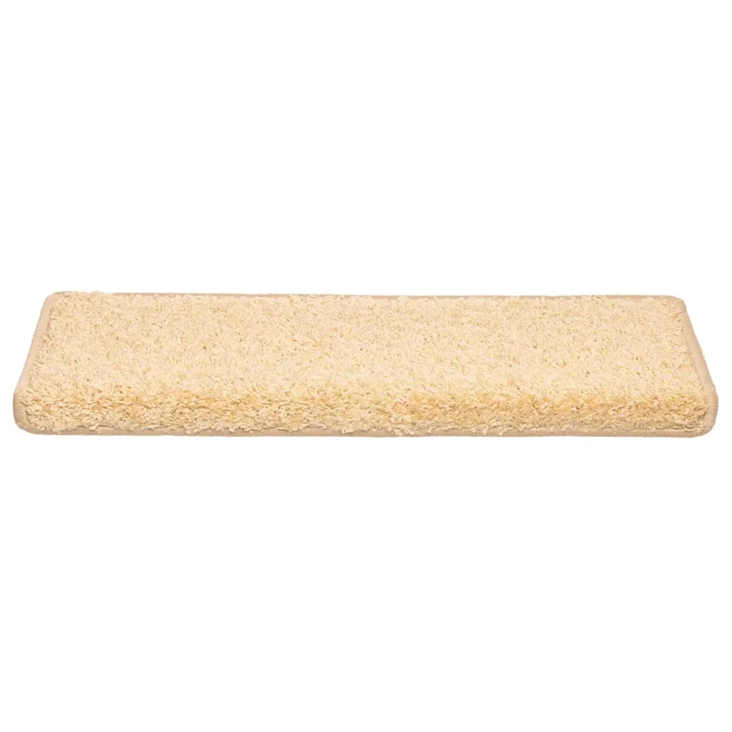Tappetini per scale 10 pz 65x21x4 cm Crema Bordo rettangolare 149823