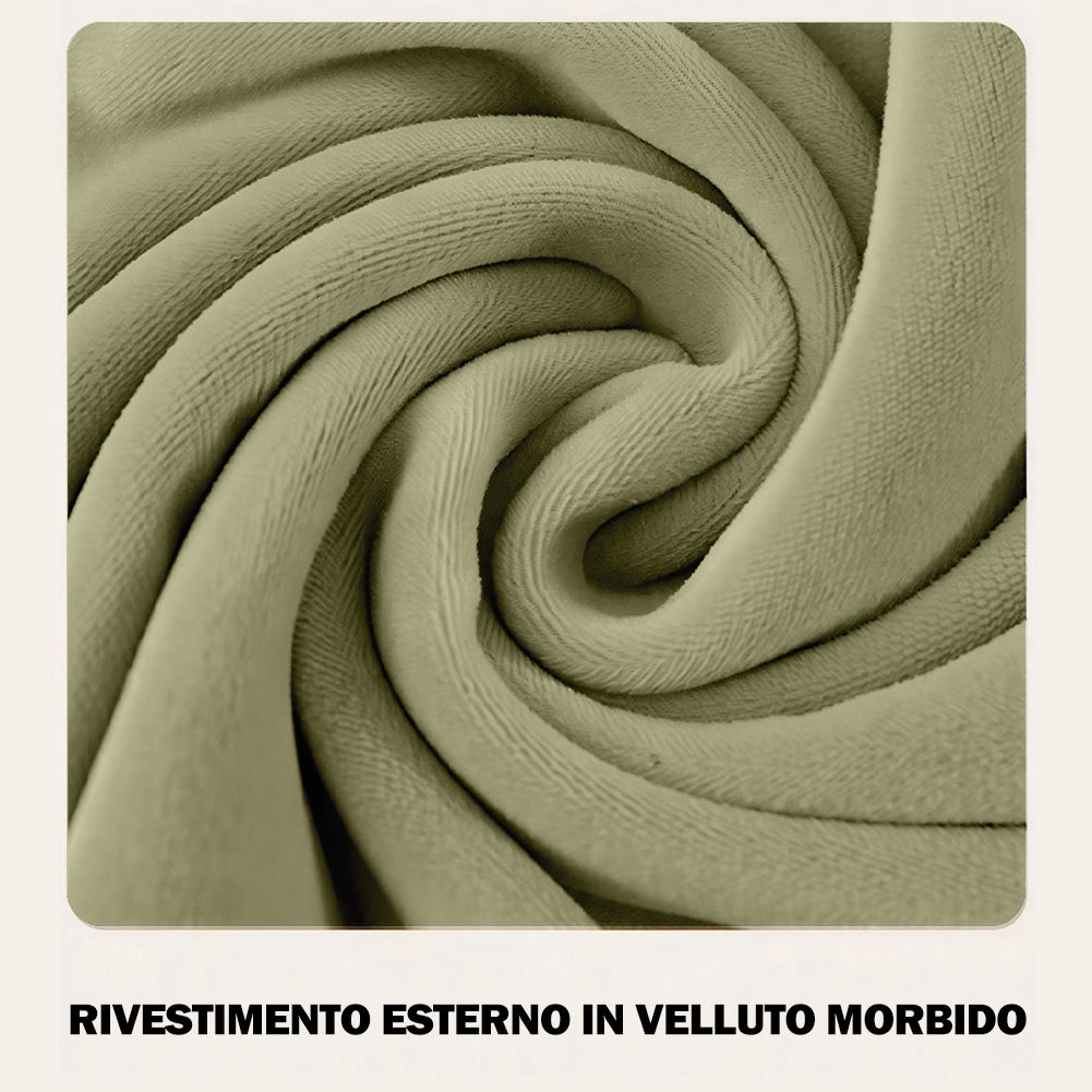 Specchio Grande Ondulato con Cornice Rivestimento in Velluto Verde 60 x 160 cm