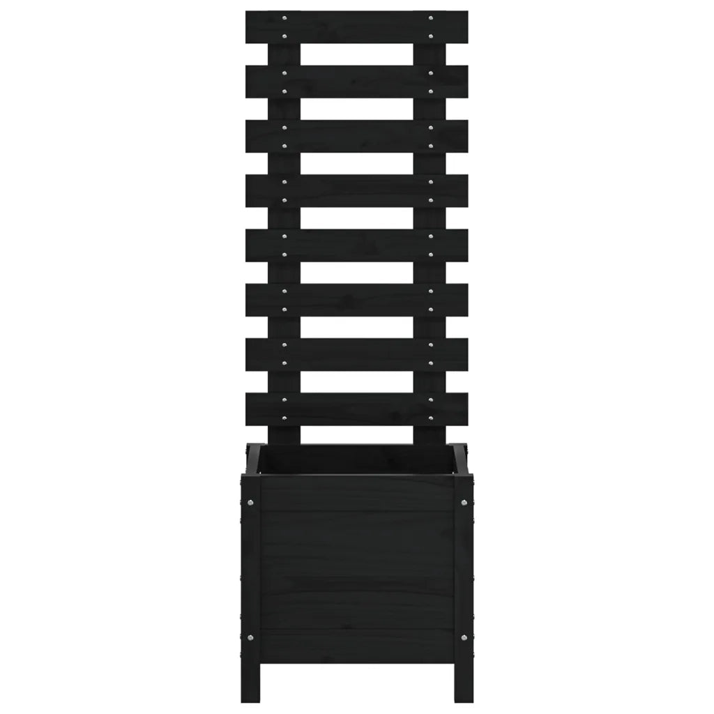 Fioriera Giardino con Rastrelliera Nera 39x39,5x114cm Pino 832519