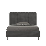 Letto 1 Piazza e Mezzo 120x210 cm con Rete e Contenitore Agueda Grigio