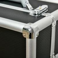 Trolley Valigetta Porta Trucchi Professionale, Blocco con 2 Chiavi e Ruote, Nero 36x23x52cm