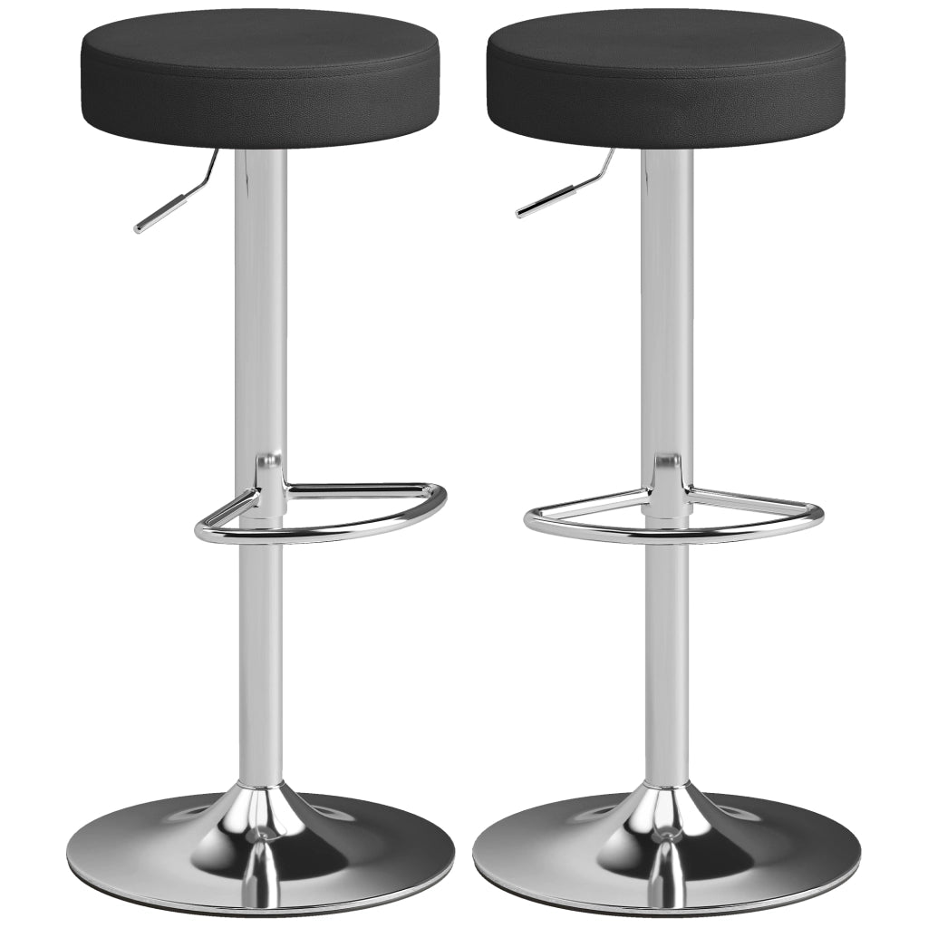 Sgabelli da Bar Moderni 2 Pezzi Regolabili ¨C Zephmum ¨C Nero Pelle PU Metallo 38.5x38.5x62-84 cm