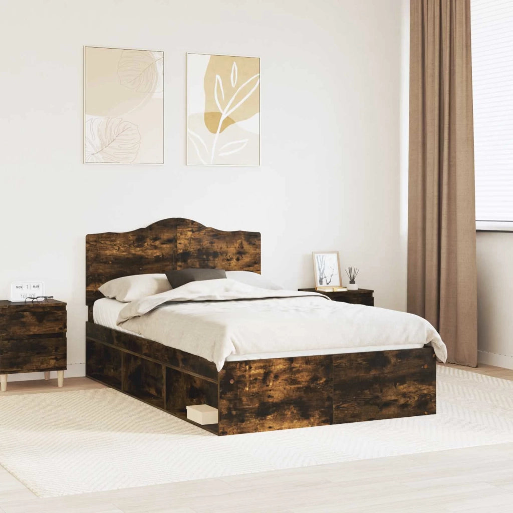 Struttura del letto Rovere fumé 120 x 200 cm Pino massello 3413330