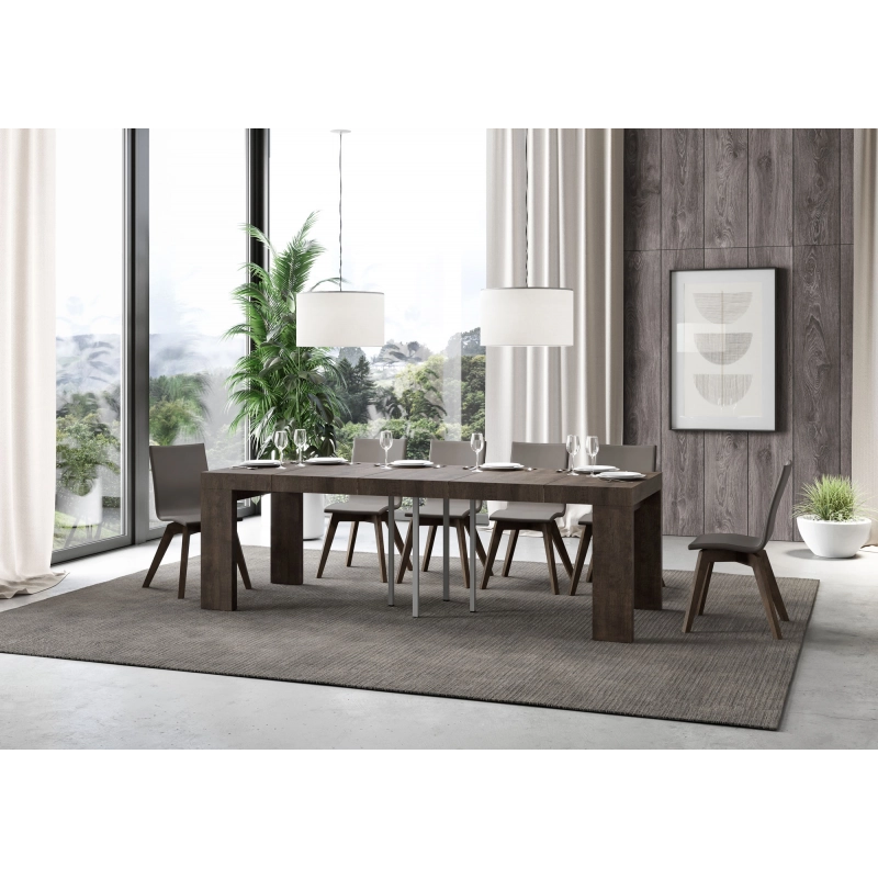 Tavolo allungabile 90x90/246 cm Roxell Premium - Noce