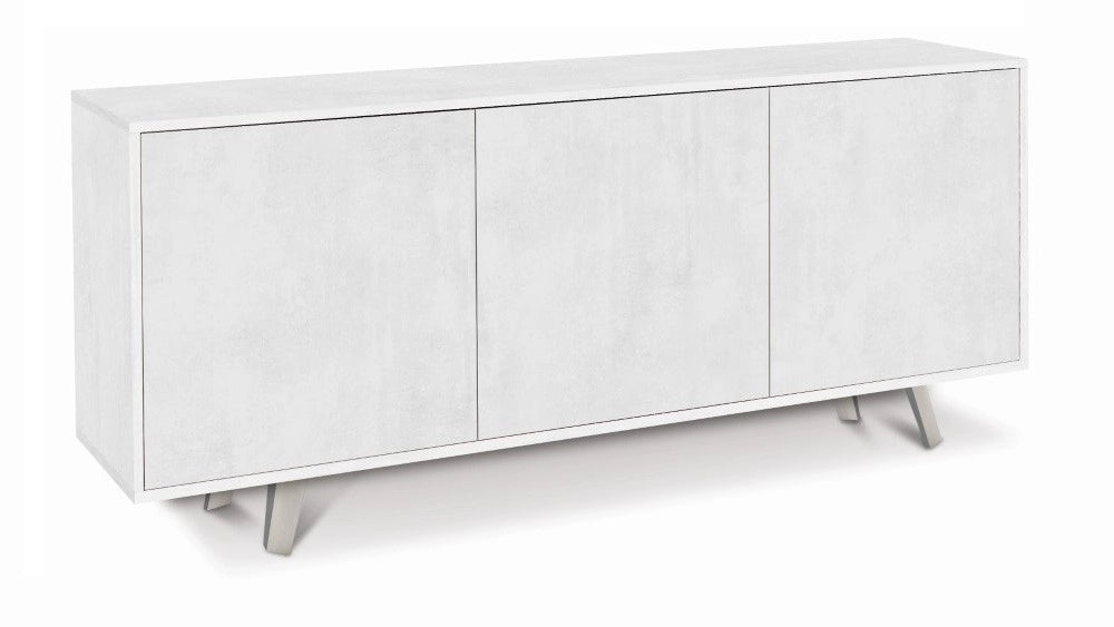 Mobile Madia 3 ante con apertura a spinta H74 L177 P41 colore Bianco Ossido 7073k Sarmog