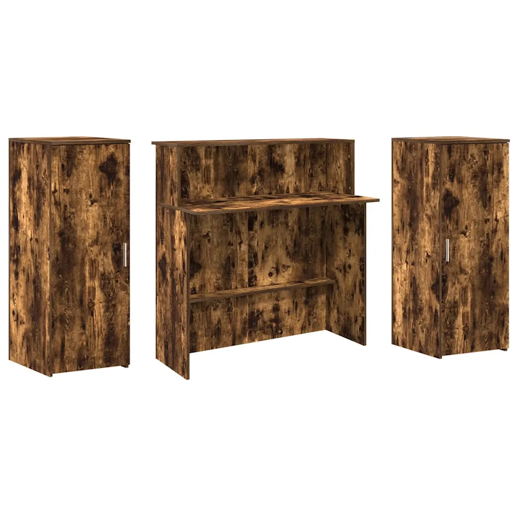 vidaXL Banco Reception Rovere Fumo 180x50x103,5cm in Legno Multistrato
