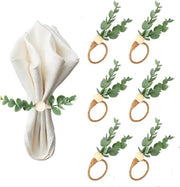 6 pezzi di servizio per tovaglia in eucalipto, manufatti in legno boho con perle in legno, supporto per servizio, decorazione per la casa, foglie verdi rustiche in legno, stile rurale, supporto per servizio per matrimoni, feste
