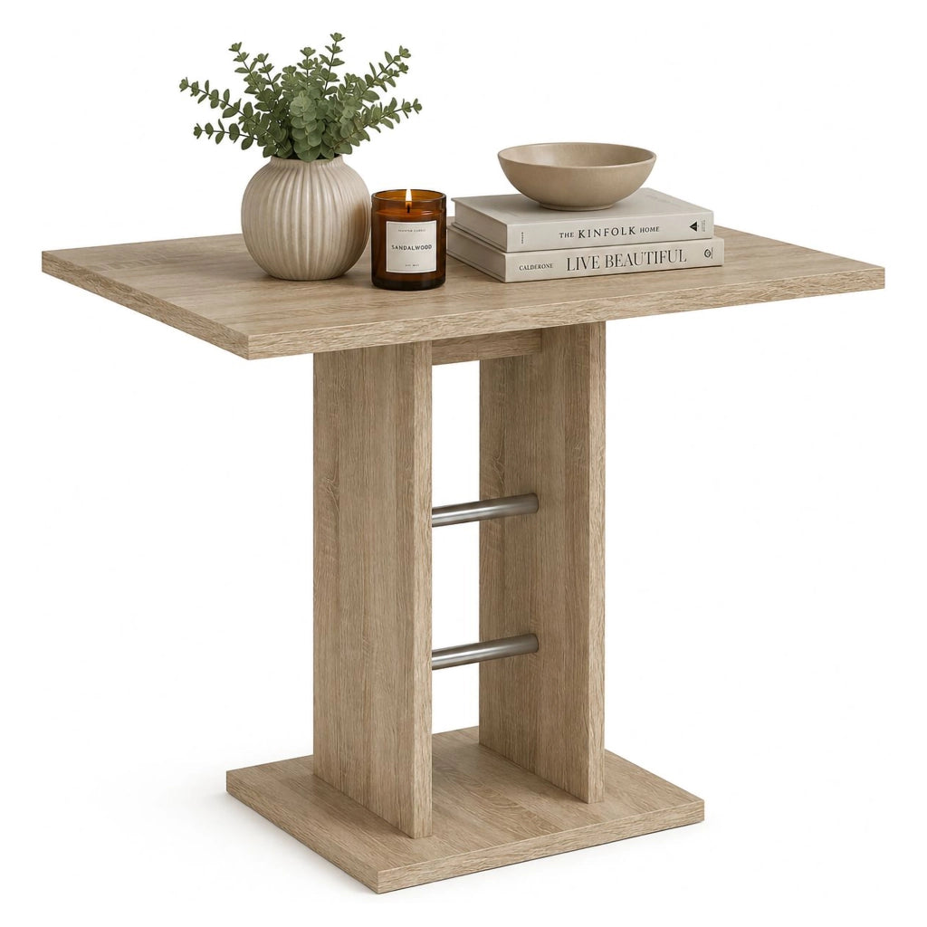 Livala, Tavolo Fisso 4 Posti, 76x76x74h cm Marrone Rovere