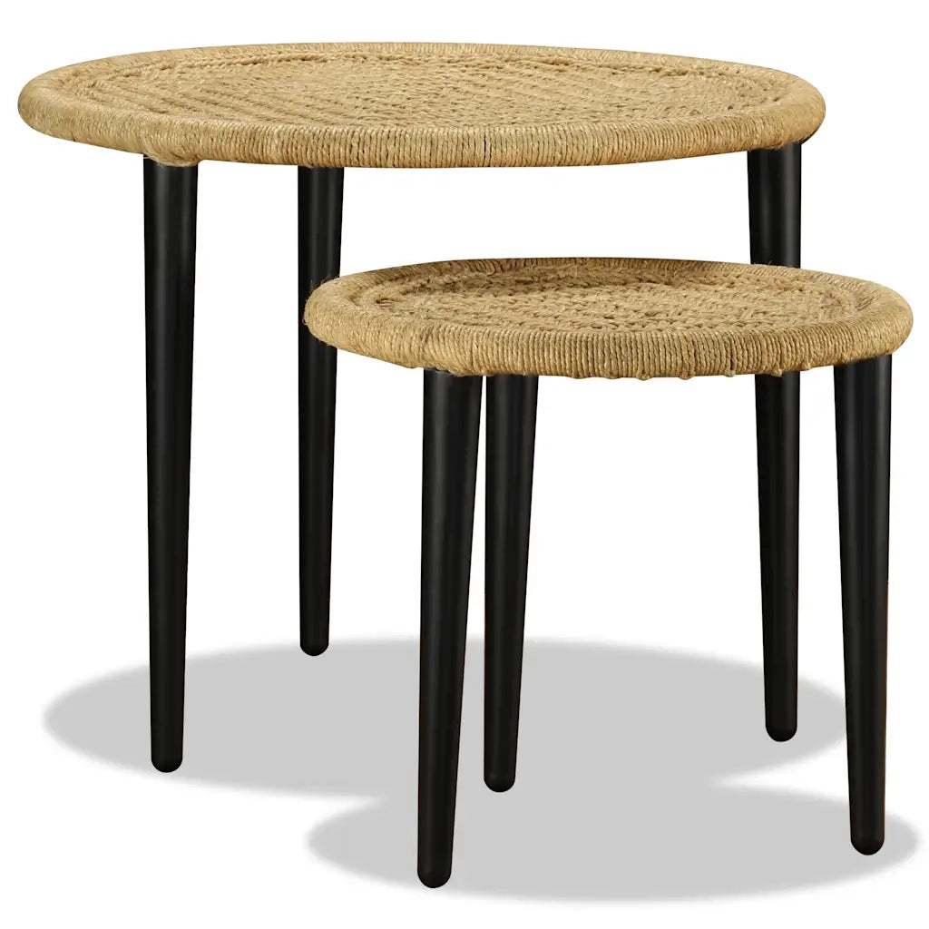 Set Tavolini da CaffÃ¨ 2 pz in Iuta Naturale