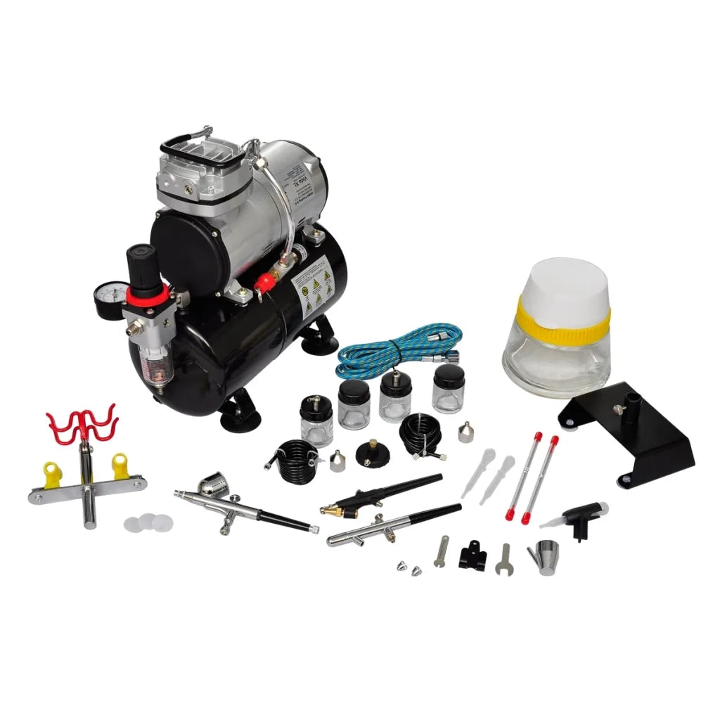 Set Compressore Aerografo con 3 Pistole CFW8112023