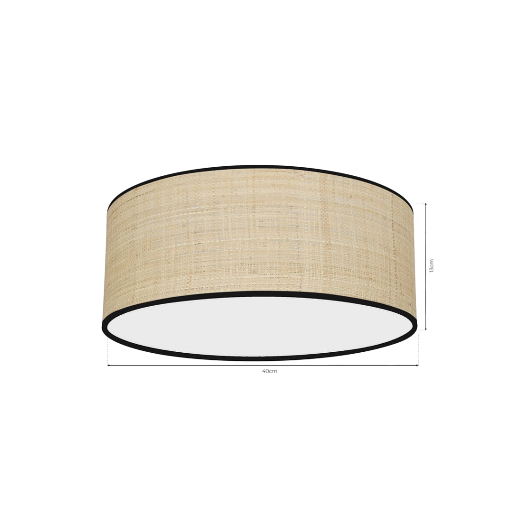 Plafoniera rotonda 40cm rattan crema 2xE27 Milagro