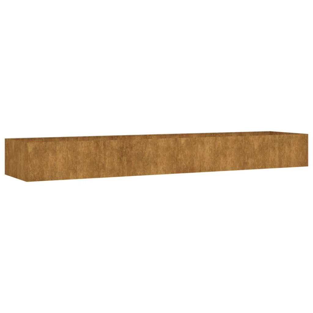 Portavaso per fioriera aiuola rialzata piante fiori terrazzo giardino giardino 360 x 80 x 40 cm acciaio corten marrone 02_0039441