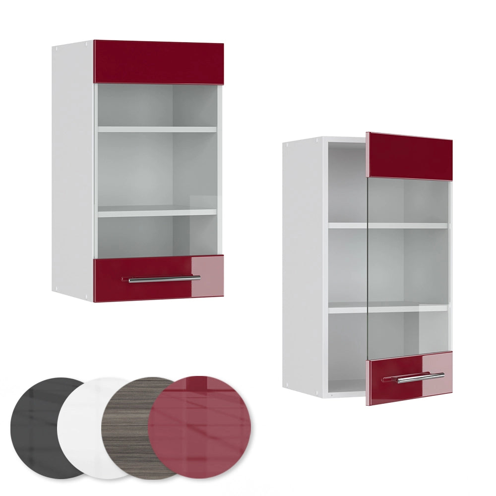 Vicco Mobile da cucina in vetro Rosso bordeaux lucido 40 cm
