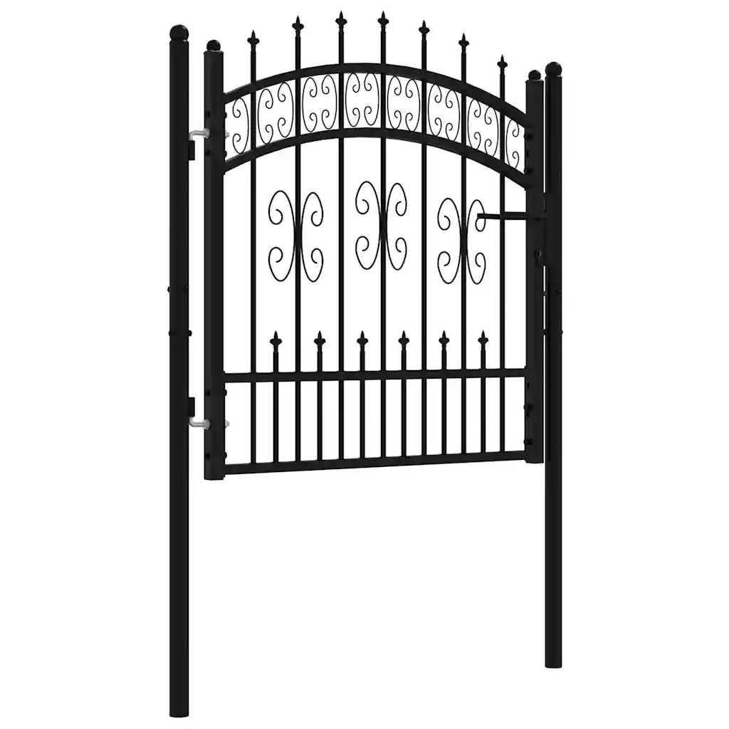 Cancello per recinzione KAMPEN con punta a lancia Nero 103x100 cm in acciaio 151090
