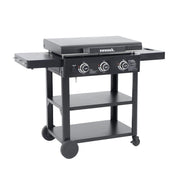 Plancha a gas 3 bruciatori acciaio inossidabile 12kw con carrello,