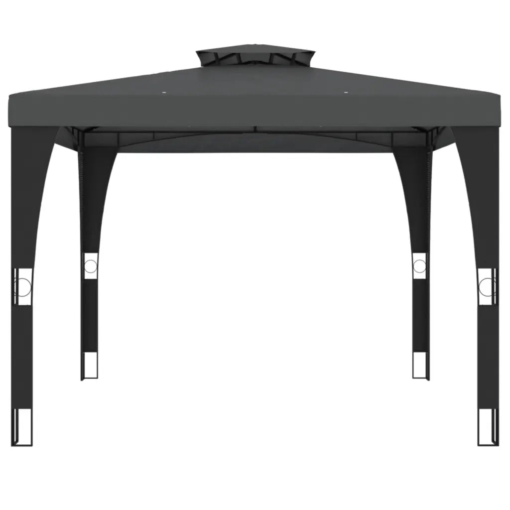Gazebo con Tetto Doppio Antracite 2,98x2,98 m in Acciaio 368441