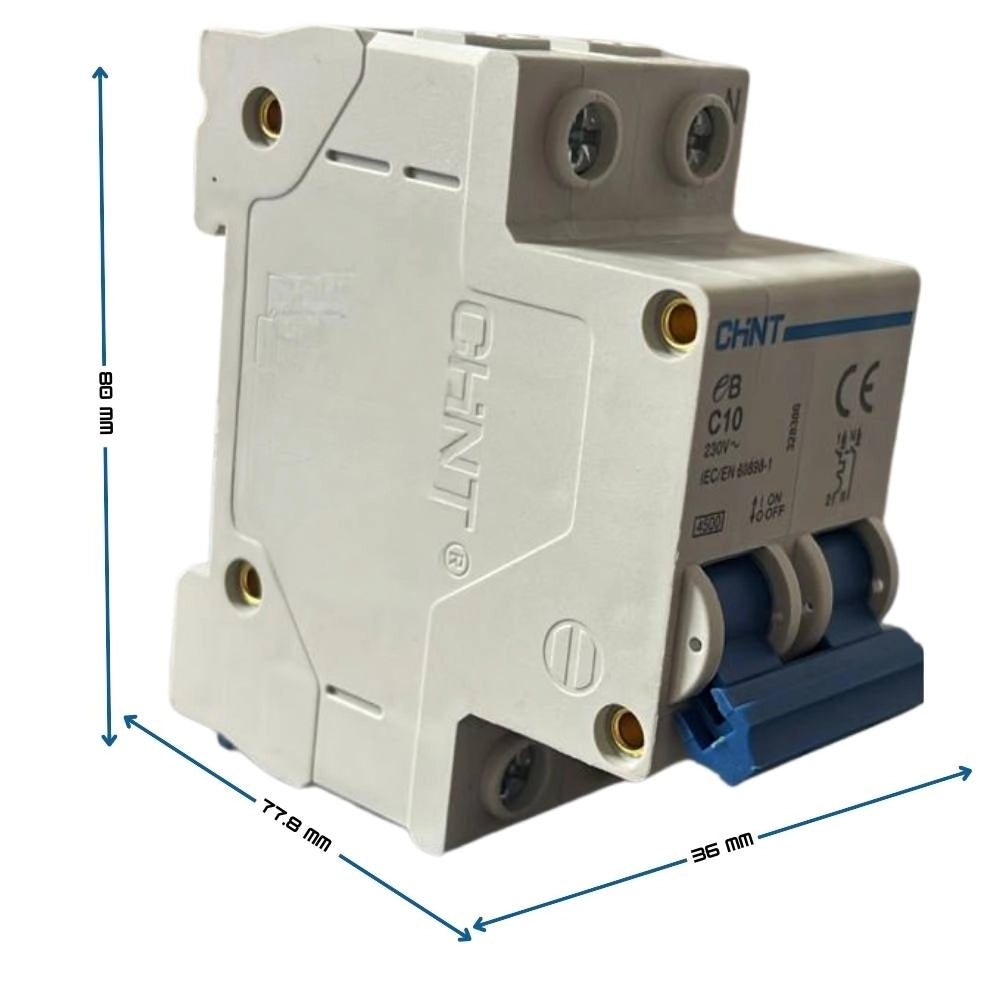 Chint interruttori magnetotermici 1p+n curva c 4,5ka serie eb 2 moduli *** ampere 10 ampere, confezione 1
