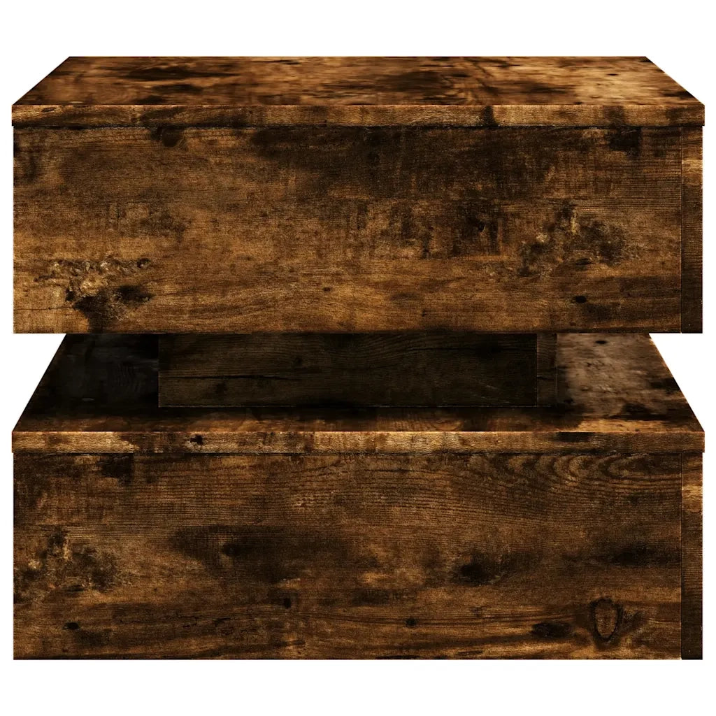 Tavolino da salotto | Tavolino da caff¨¨ | Tavolino da Soggiorno con Luci LED Rovere Sonoma 50x50x40 cm